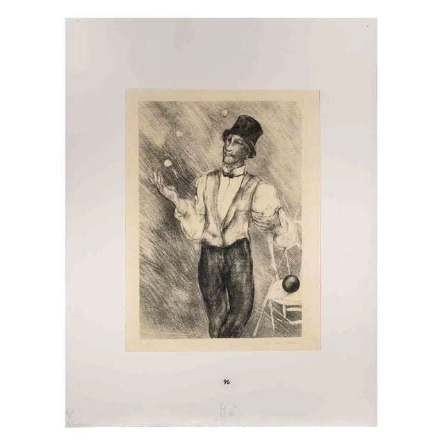Juggler is a Lithograph on ivory-colored paper realized by Luc Albert Moreau. The artwork is in good condition, included a...