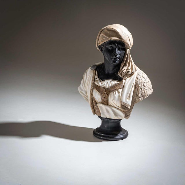 Black Bust of an African Man, 20th Century, Marble For Sale - Image 8 of 18