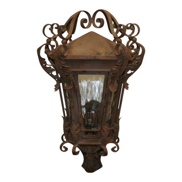 1990s Spanish Gothic Wrought Iron Sconce For Sale