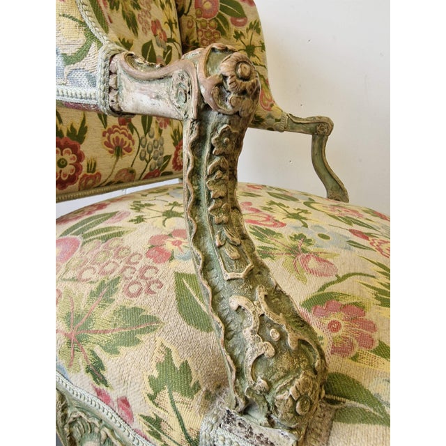 French Lounge Chair with Detailed Carvings For Sale - Image 4 of 9