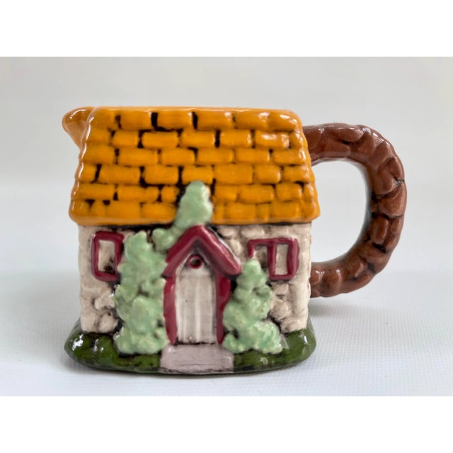 French French Vintage Majolica House Creamer For Sale - Image 3 of 7
