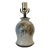 Vintage Small Studio Pottery Table Lamp With Abstract Floral Accents For Sale