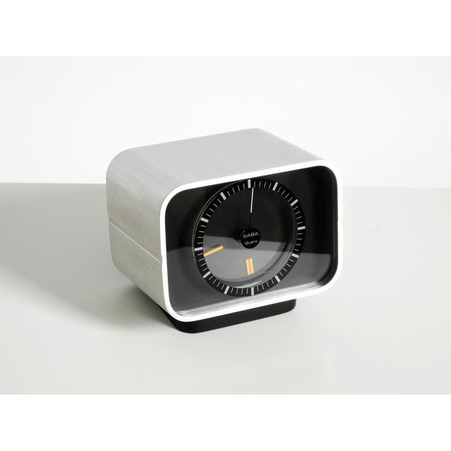 Table Clock with Aluminum Housing from SABA, 1975 For Sale - Image 4 of 18