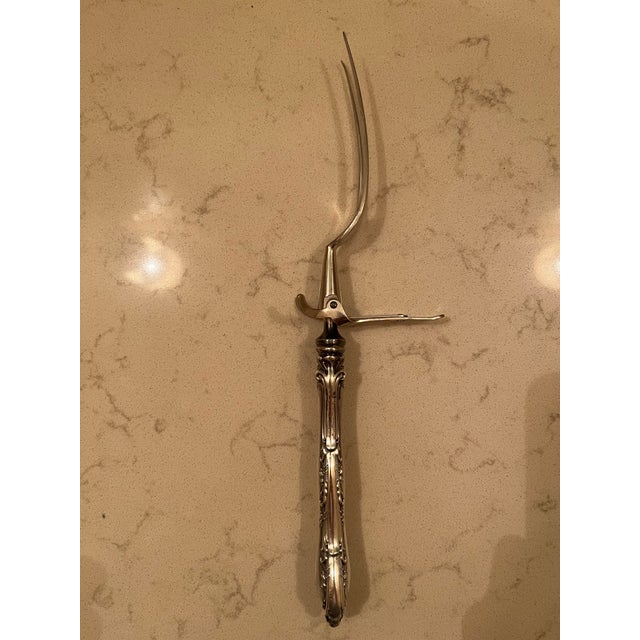 Metal Antique Sterling Silver Three Piece Carving Set For Sale - Image 7 of 8