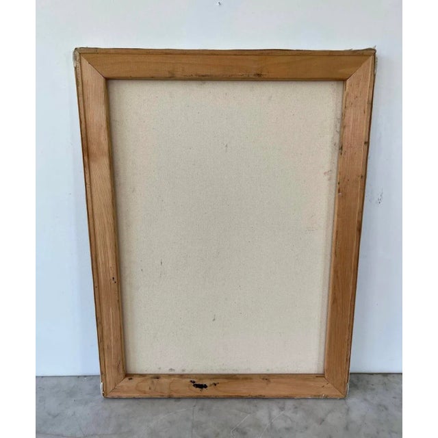 Textile Mid Century Oil Painting on Canvas. For Sale - Image 7 of 7