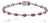 VRJewels 2.9ct Red Ruby & Diamond Tennis Bracelet in 14k White Gold For Sale