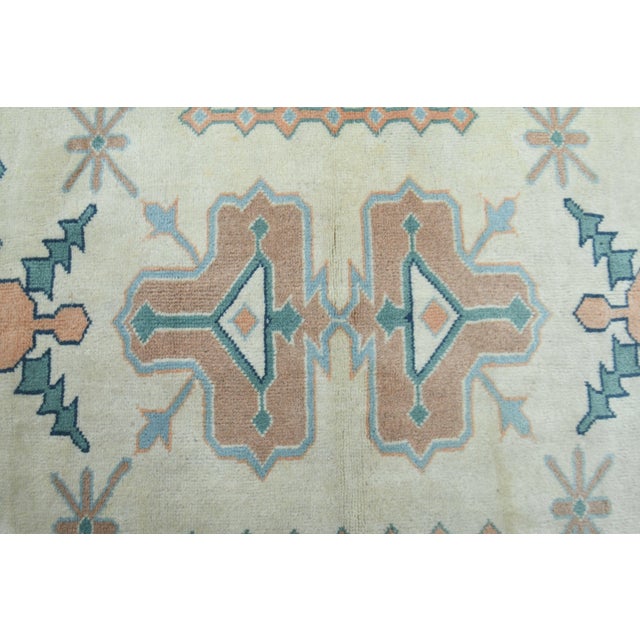 Cream 1970s Vintage Handmade Wool Cotton Turkish Cream Beige Runner Rug For Sale - Image 8 of 11