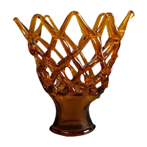 Large Italian Murano Glass Bowl with Grid Pattern from Made Murano Glass, 1950s
