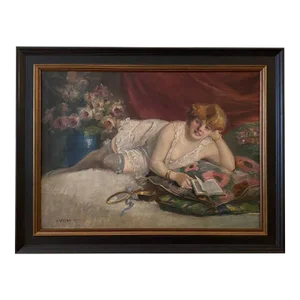 Richard Geiger 1930's "Relaxing" Painting
