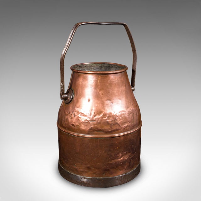 Vintage Dairy Set, English Copper, Milk Churn, Pail, Country Kitchen, Circa 1950 For Sale - Image 9 of 12