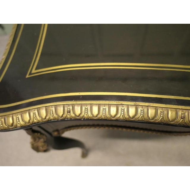 Louis XV French Ebonized Games Table with Brass Inlay For Sale - Image 3 of 9