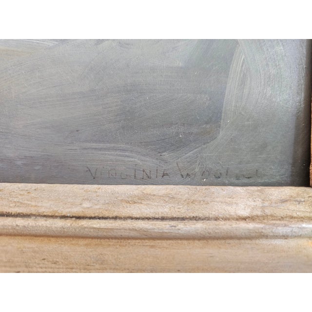 Green Mid 20th Century Virginia Woolley Original Oil Painting Cardinal Under Glass With Magnolia Framed For Sale - Image 8 of 12