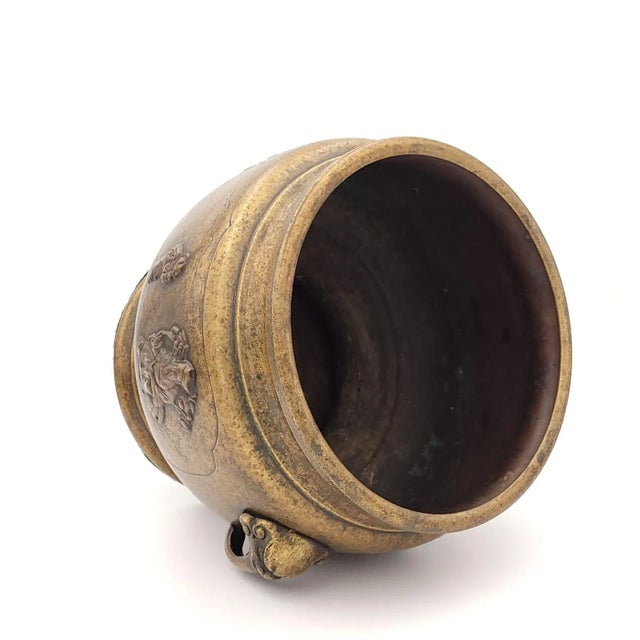 Metal Pair of Japanese Hibachis, Circa 1900 For Sale - Image 7 of 9