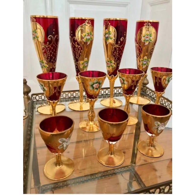 The Tre Fuochi dessert set, featuring a fruit goblet and six coupes crafted from Venetian Murano glass, is a true work of...