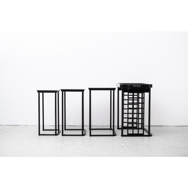 Art Nouveau Nesting Table Set after 1905 Design by Prof. Josef Hoffmann, Vienna, c.1980, Set of 4 For Sale - Image 16 of 18