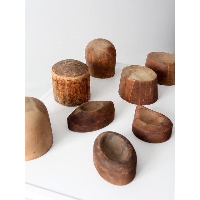 Collection of 8 Early 20th Century Wooden Millinery Hat Blocks For Sale - Image 9 of 17