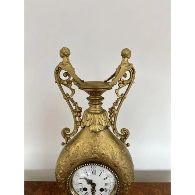 Mid 19th Century Victorian French Ornate Mantle Clock, 1860s For Sale - Image 5 of 10