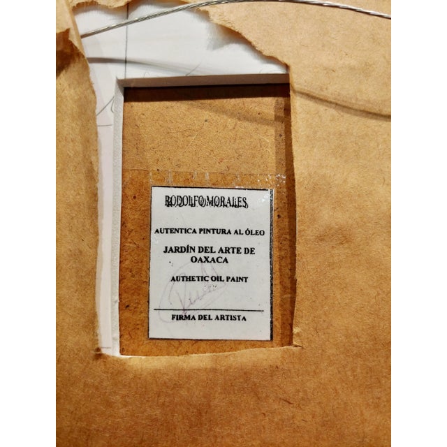 Blue Rodolfo Morales -Art Market in Oaxaca - Oil Painting For Sale - Image 8 of 10