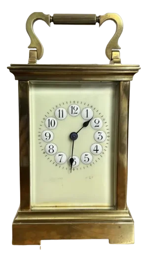 Large Antique French Brass Carriage Clock, 1890s