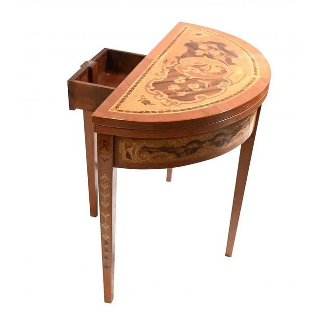 French Games Table with Marquetry Inlay For Sale - Image 4 of 7