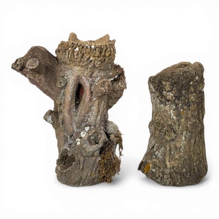 Concrete Planters with Wood-Like Finish, Set of 2 For Sale