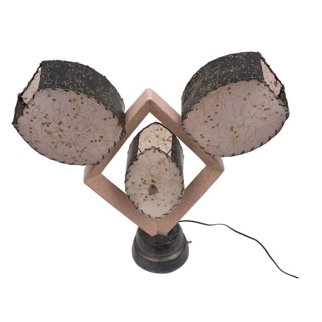 Vintage American Handmade Plaster Cactus Table Lamp, 1940s For Sale - Image 3 of 6
