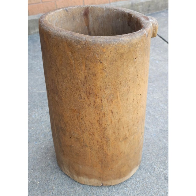 Primitive American Handcrafted Wooden Umbrella Stand For Sale - Image 4 of 7