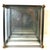 Hollywood Regency Brass Metal & Glass Square Footed Tabletop Curio Cabinet Vitrine For Sale - Image 11 of 12