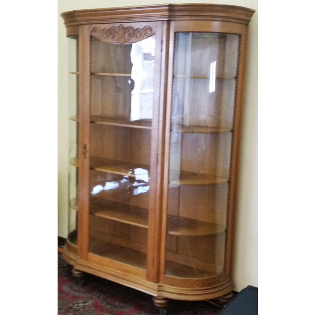 Early 20th Century Art Nouveau Oak China Curio Chairish