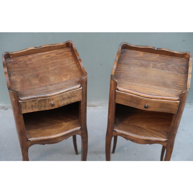 1960s Pair of French Louis XV Style Tiny Side Tables Nightstands For Sale In Los Angeles - Image 6 of 12