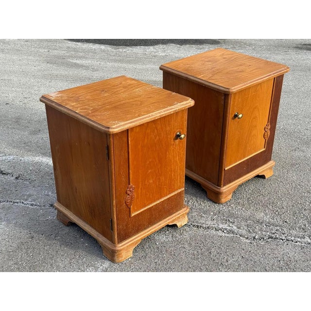 1950s Vintage Art Deco Danish Nightstands, 1954, Set of 2 For Sale - Image 5 of 8