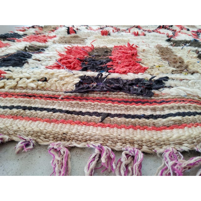Azilal Multicolored Berber Rug in Wool and Cotton For Sale - Image 5 of 8