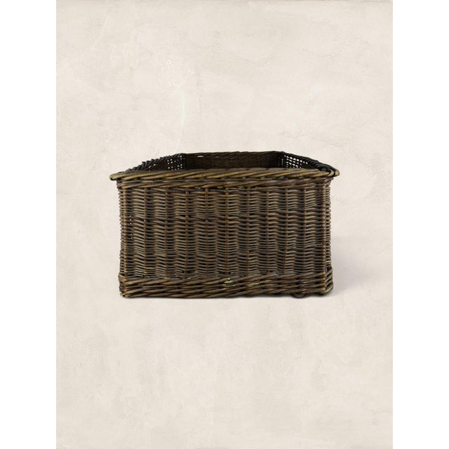 Large Antique French Woven Willow Storage Basket For Sale - Image 4 of 5