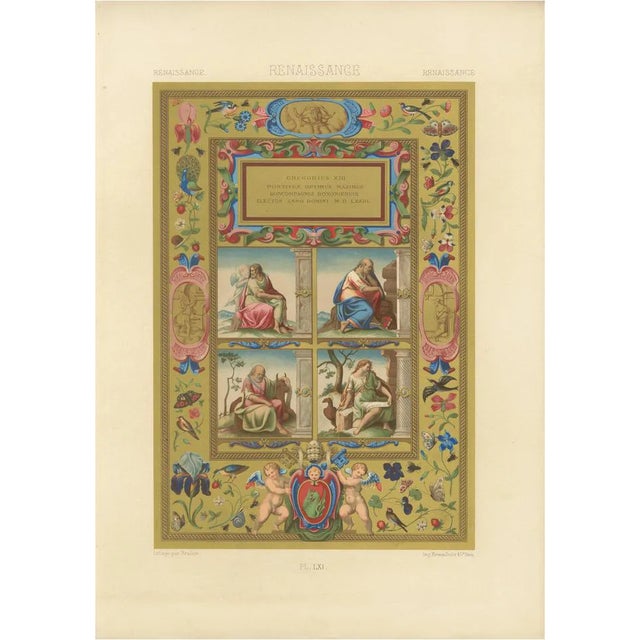 Pralon after Albert Racinet, LXI of L’Ornement Polychrome, 1869, Paper For Sale