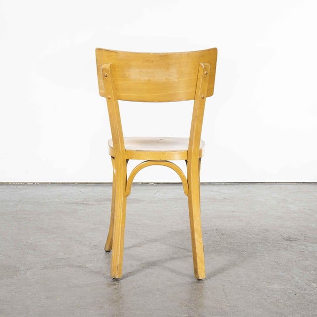 1950s French Blonde Beech Bentwood Dining Chairs from Baumann, 1950s, Set of 4 For Sale - Image 5 of 11