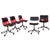 Swivel Wheeled Office Chairs attributed to Osvaldo Borsani for Tecno, 1980s, Set of 5 For Sale