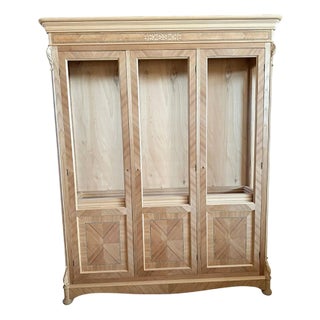 Walnut Cupboard with Cherry Inlays in Natural Raw Wood from Simoeng For Sale