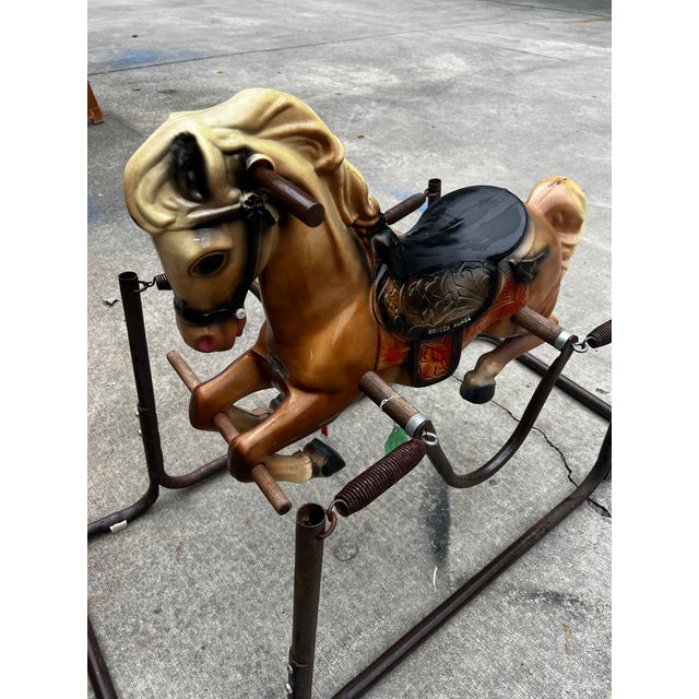 Up for consideration is a beautiful vintage children's wonder horse riding toy. This would look lovely in your home, and...