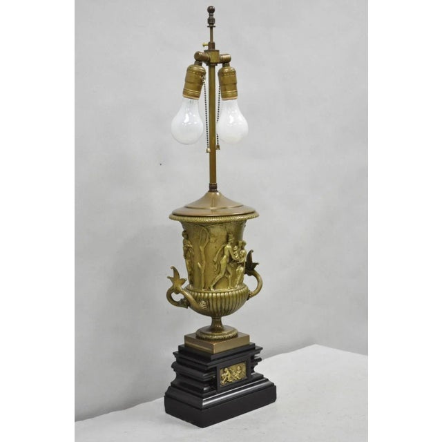 Antique Clodion French Neoclassical Figural Bronze Trophy Cup Urn Table Lamp For Sale - Image 17 of 17
