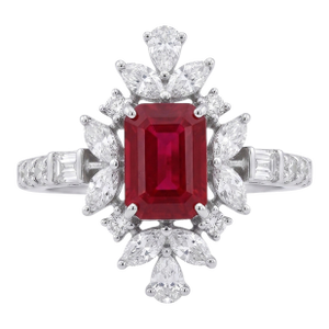 Natural Ruby 1.08cts & Diamond 0.75cts Ring in 18k Gold