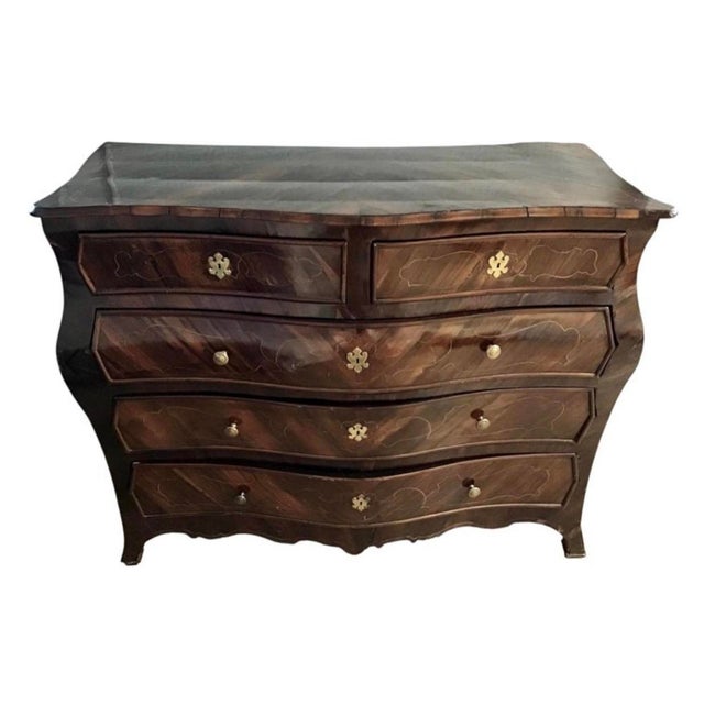 Wood Large 18th Century Italian Rosewood Rococo Commode For Sale - Image 7 of 11