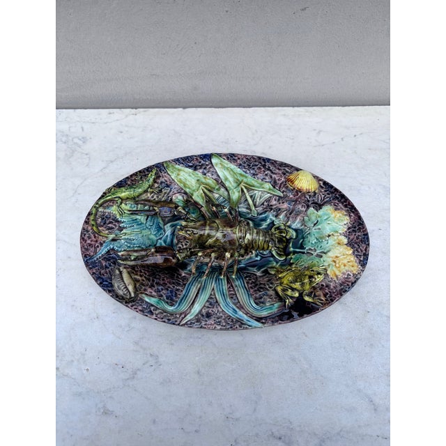 19th Century Majolica Palissy Crawfish Platter Thomas Sergent For Sale In Austin - Image 6 of 11