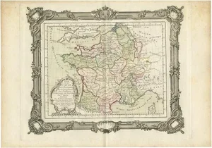 Antique Map of France by Zannoni, 1765