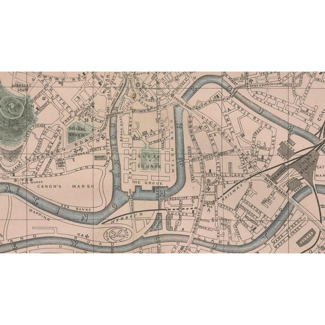 Paper Decorative Map of Bristol, 1885 For Sale - Image 7 of 9