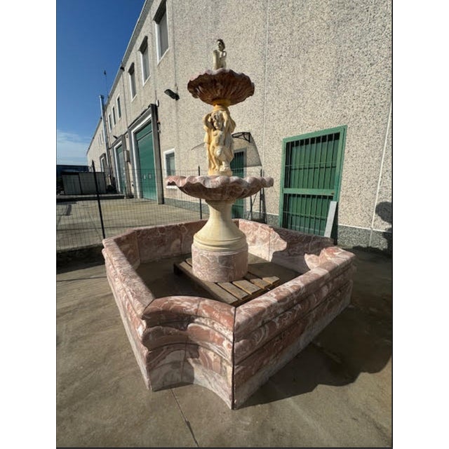 Antique Italian Hand-Carved Marble Fountain with Classic Shaped Basin For Sale - Image 10 of 12