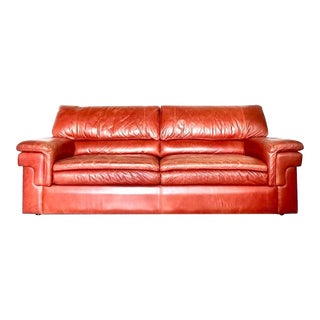 1980s Leather Sofa or Couch by Jaymar Mid Century Modern Living Room Furniture For Sale