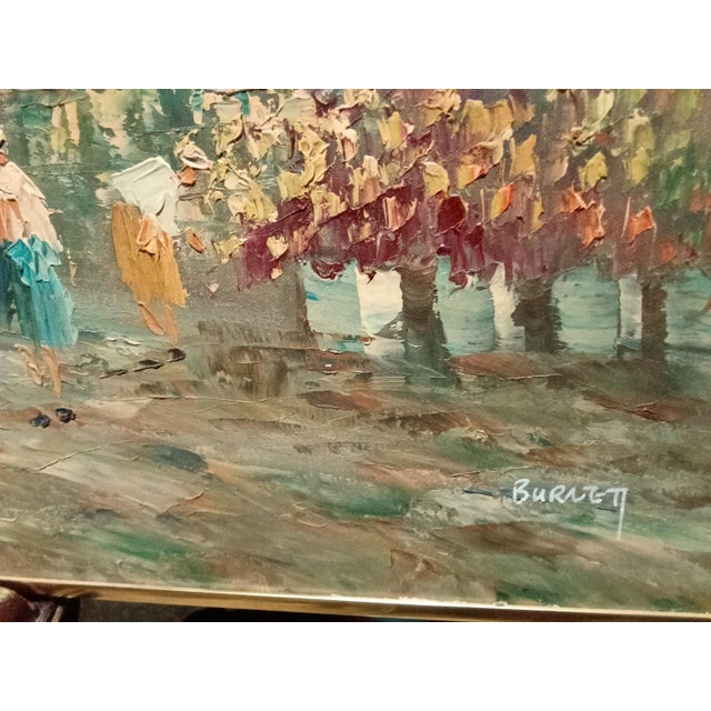 The Caroline Burnett Impressionist Paris Cityscape Painting is a unique and one-of-a-kind artwork created in 1950 Signed...