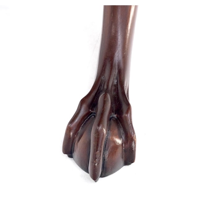 Ball & Claw Chippendale Style Mahogany Expandable Flip Top Game Console Table For Sale - Image 9 of 12