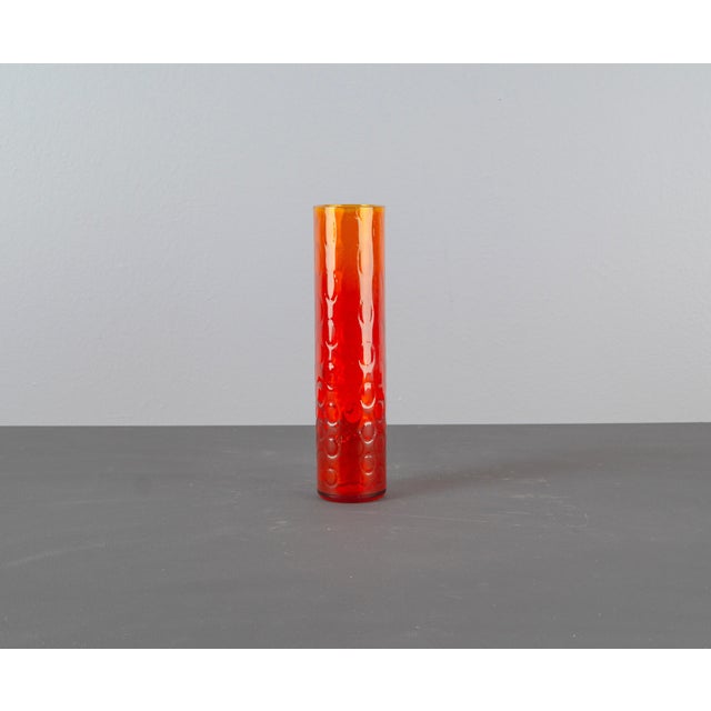 Glass Mid-Century Cylinder Vase, 1960s For Sale - Image 7 of 8