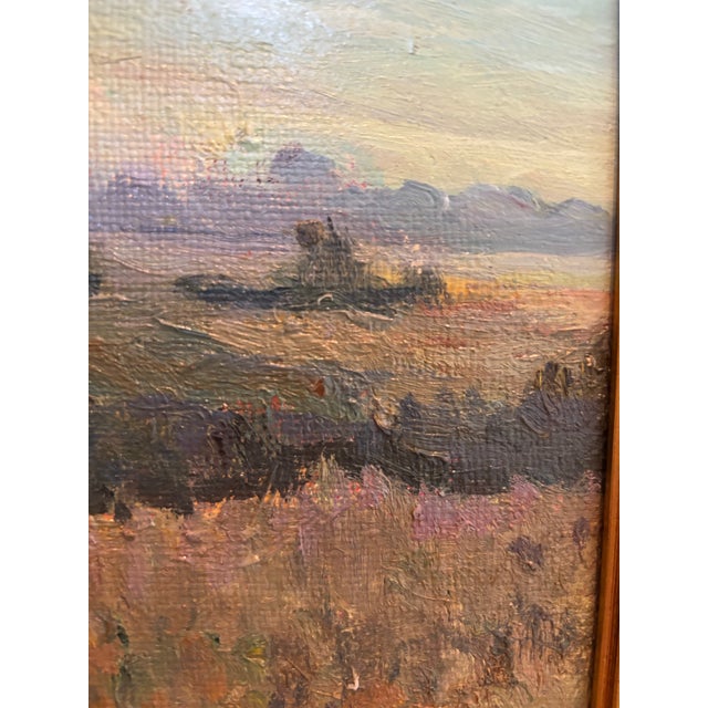 Wood Signed European Impressionist Pastoral Oil Painting With Cows, Framed For Sale - Image 7 of 10